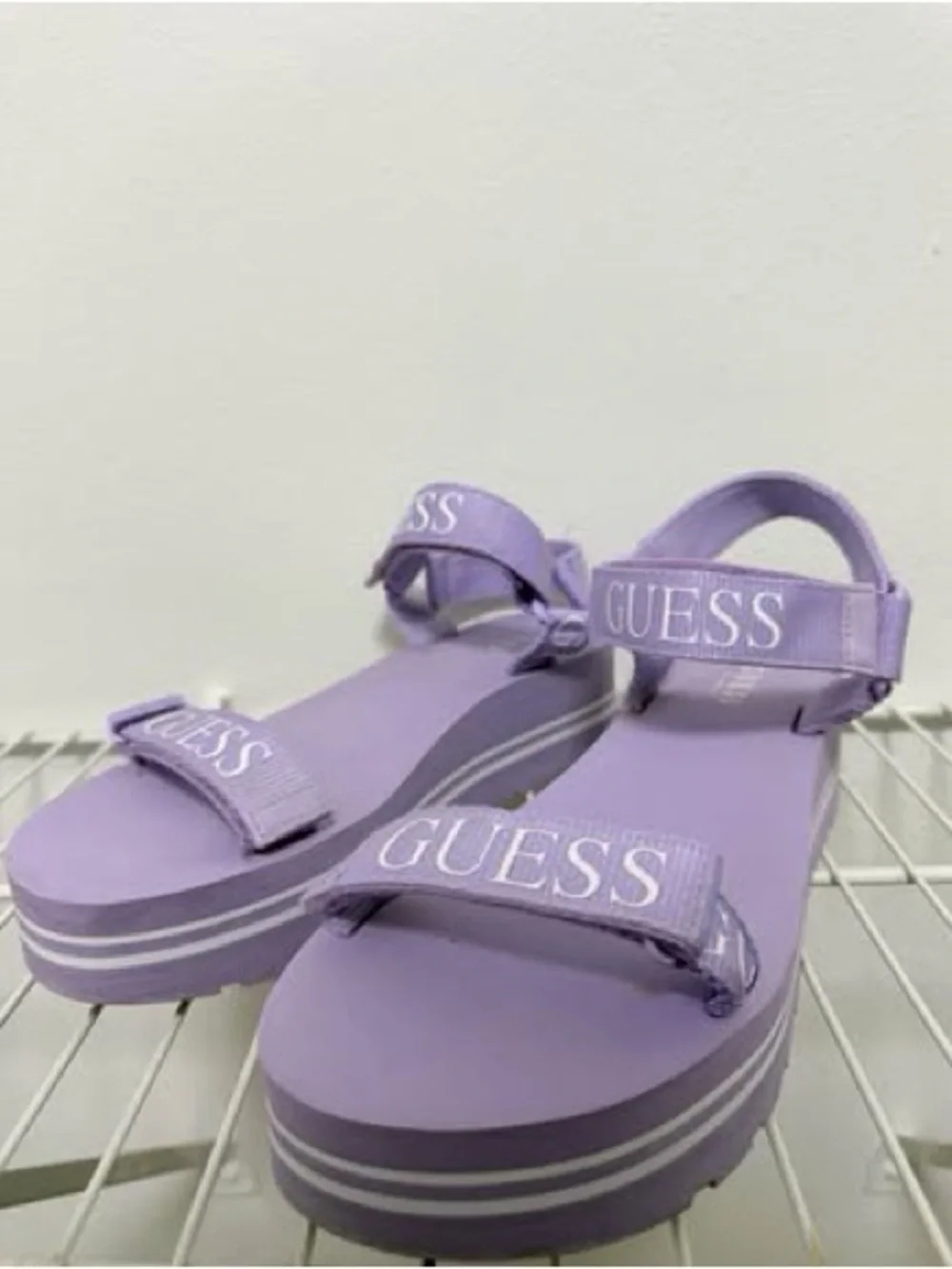 GUESS Lilac Platform Sandals with Logo Straps